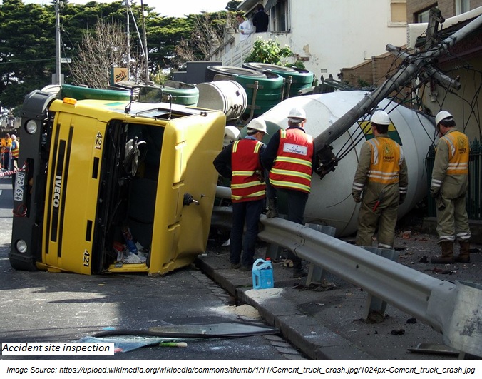 Accident site inspection