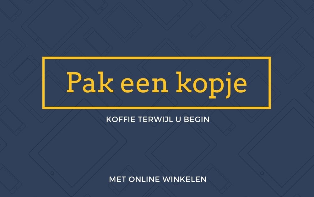 Pak een kopje koffie terwijl u begint met online winkelen
